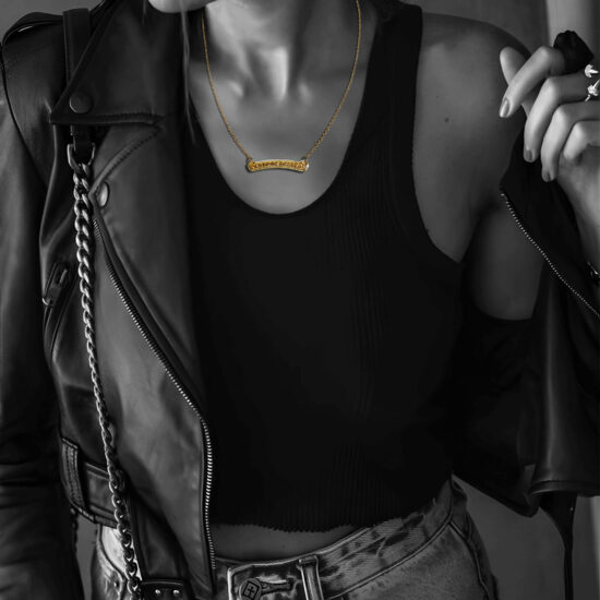 22K GOLD CH LOGO NECKLACE