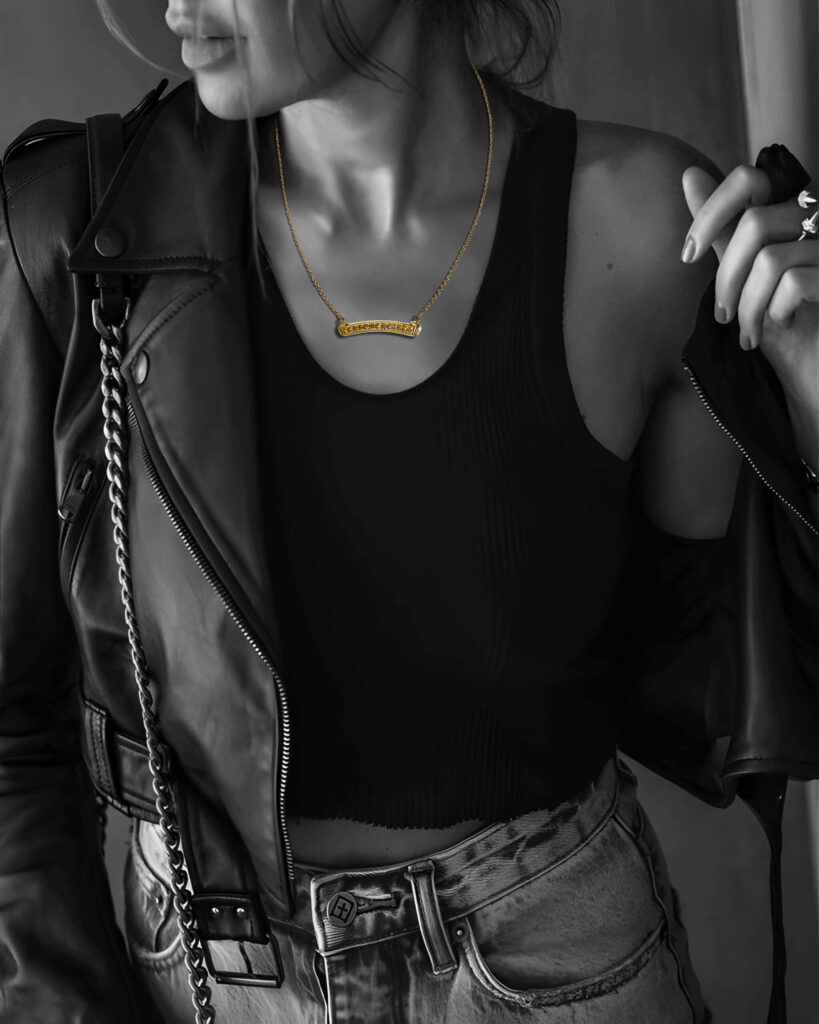 22K GOLD CH LOGO NECKLACE