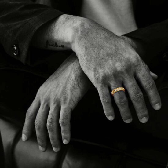 22K GOLD CH PLUS BAND RING 3