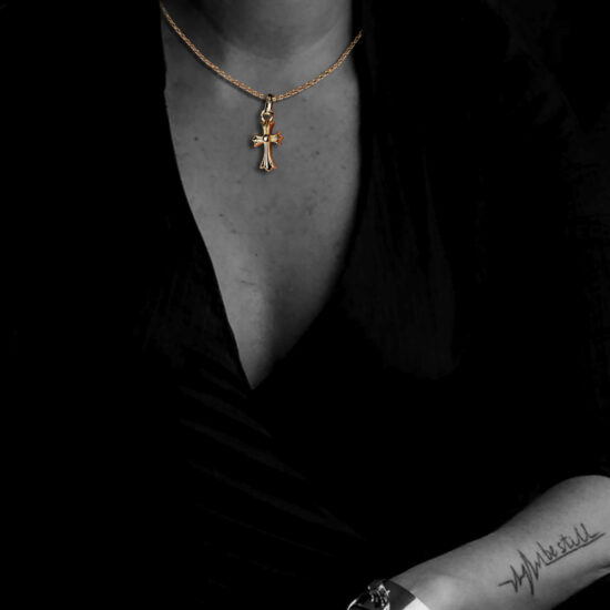 22K GOLD CROSS BABY FAT CHARM 2@2x