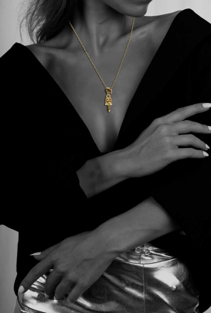 22K GOLD DAGGER PENDANT 2