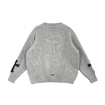 Chrome Hearts Leather Cross Patch Cashmere Sweater (Grey)