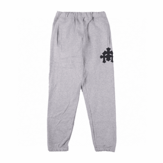 chrome hearts leather cross patch sweatpants