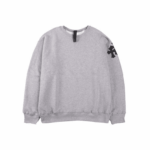 chrome hearts leather cross patch sweatshirt