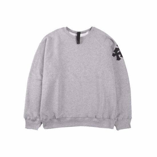 chrome hearts leather cross patch sweatshirt