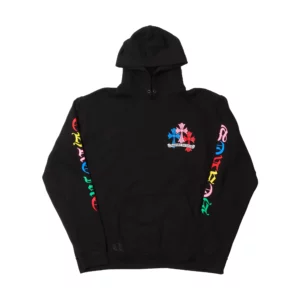 BLACK & MULTICOLOR 'CROSS CEMETERY' CHROME HEARTS HOODIE