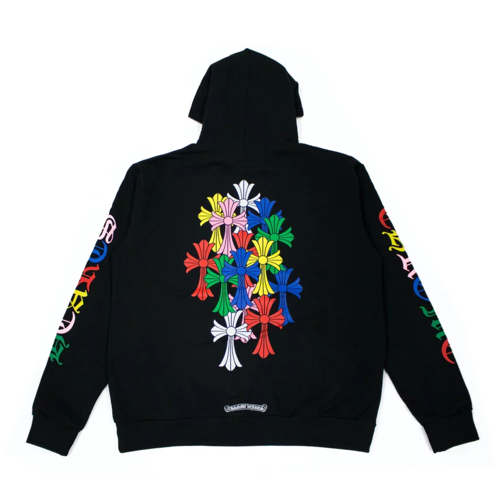 BLACK & MULTICOLOR 'CROSS CEMETERY' CHROME HEARTS HOODIE