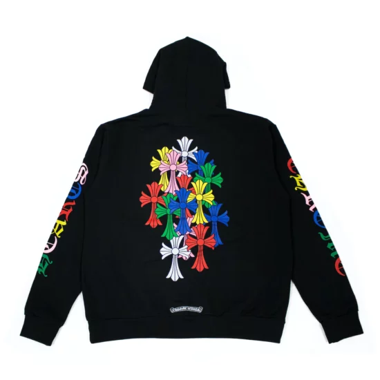 BLACK & MULTICOLOR 'CROSS CEMETERY' CHROME HEARTS HOODIE